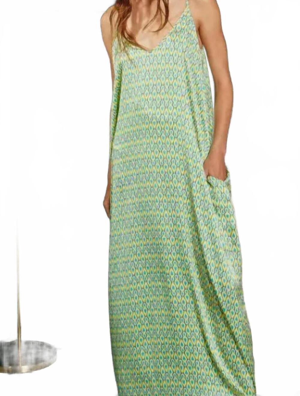 NEW BUCKETLIST geometric print maxi dress in mint